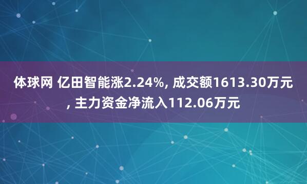 体球网 亿田智能涨2.24%, 成交额1613.30万元, 主力资金净流入112.06万元