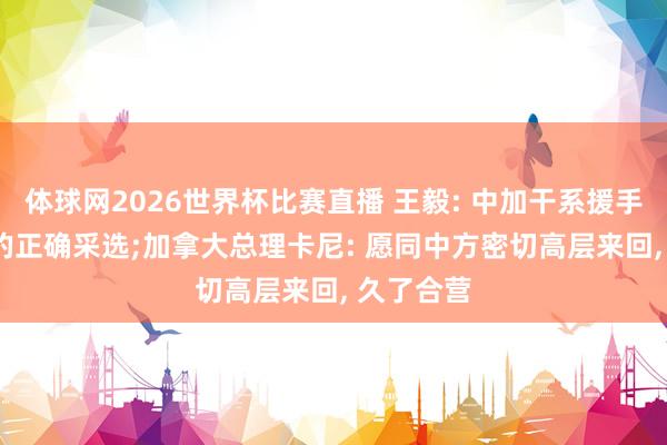 体球网2026世界杯比赛直播 王毅: 中加干系援手, 是加方的正确采选;加拿大总理卡尼: 愿同中方密切高层来回, 久了合营