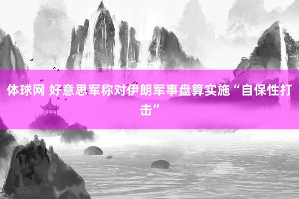体球网 好意思军称对伊朗军事盘算实施“自保性打击”