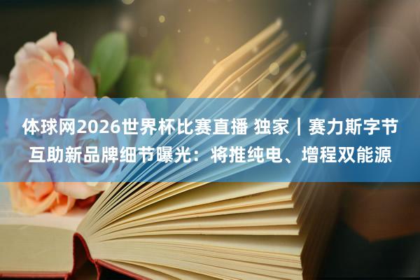 体球网2026世界杯比赛直播 独家｜赛力斯字节互助新品牌细节曝光：将推纯电、增程双能源