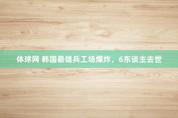 体球网 韩国最雄兵工场爆炸，6东谈主去世