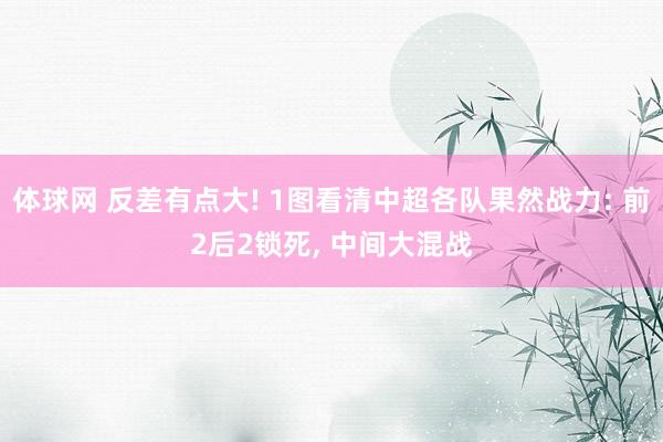 体球网 反差有点大! 1图看清中超各队果然战力: 前2后2锁死, 中间大混战