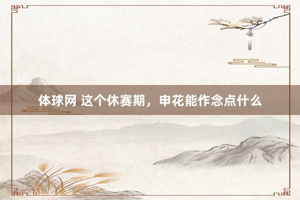 体球网 这个休赛期，申花能作念点什么