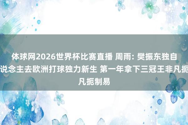 体球网2026世界杯比赛直播 周雨: 樊振东独自一东说念主去欧洲打球独力新生 第一年拿下三冠王非凡扼制易