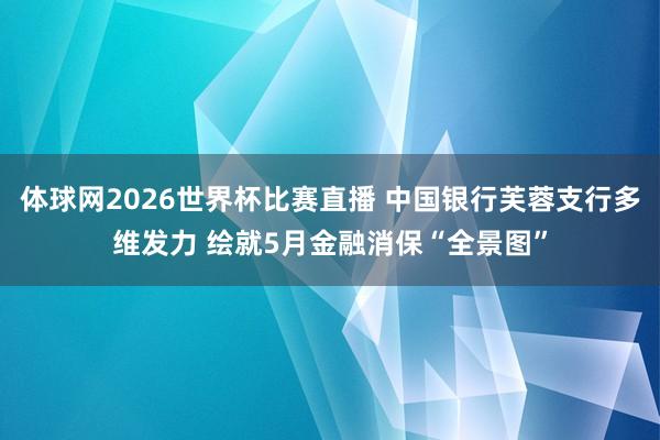 体球网2026世界杯比赛直播 中国银行芙蓉支行多维发力 绘就5月金融消保“全景图”