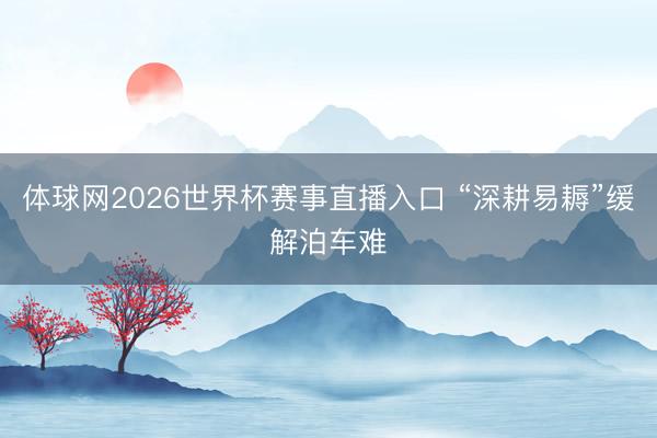 体球网2026世界杯赛事直播入口 “深耕易耨”缓解泊车难