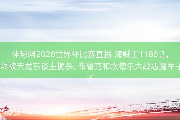 体球网2026世界杯比赛直播 海贼王1186话, 烬被天龙东谈主扼杀, 布鲁克和坎德尔大战恶魔军子