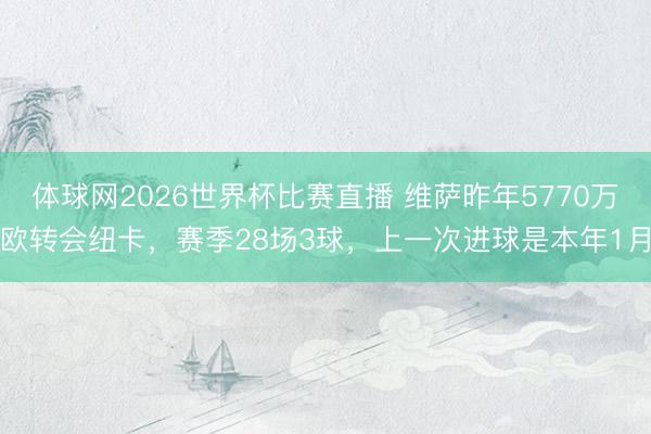 体球网2026世界杯比赛直播 维萨昨年5770万欧转会纽卡,赛季28场3球,上一次进球是本年1月